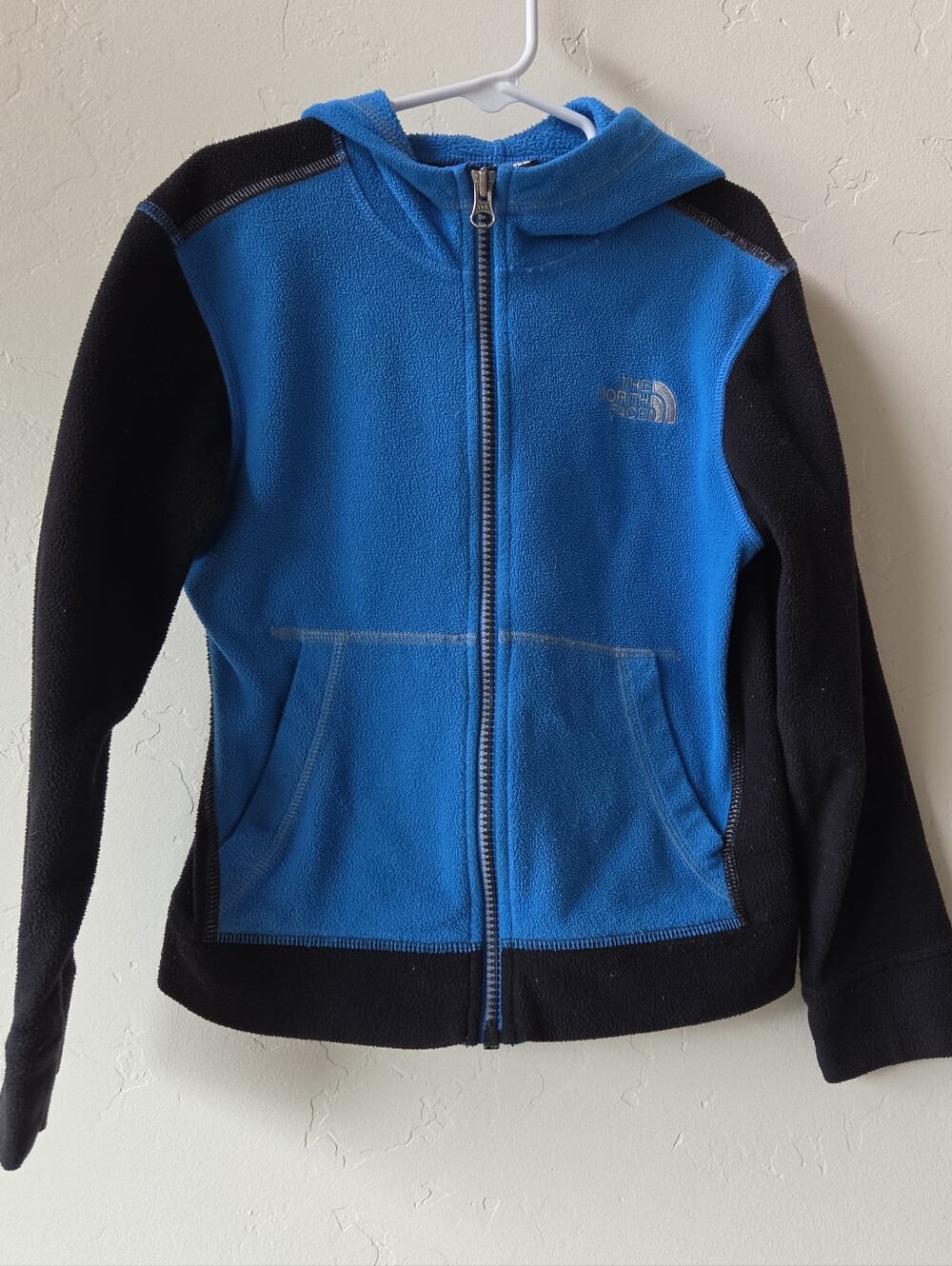 The North Face Kids Blue and Black Full-Zip Fleece Hoodie